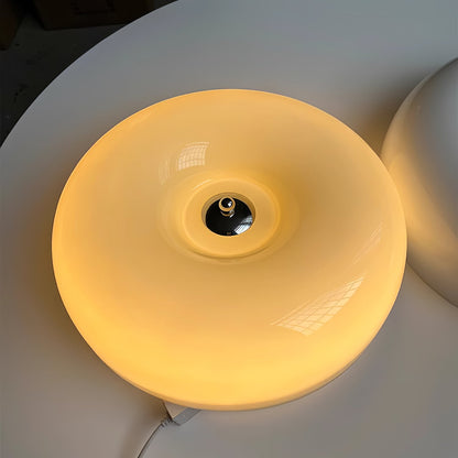 Plafondlamp Melkglas 32–46 cm | Glazen Bol met Zilveren Accent | Dimbare Plafondverlichting Warm Wit