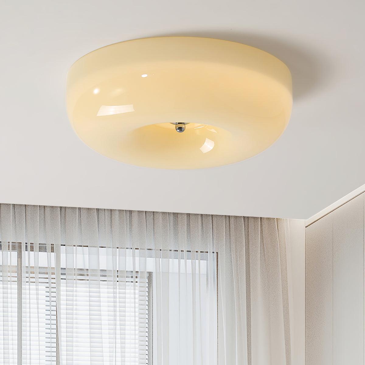 Plafondlamp Glas Swirl Metaal Wit Koffie Beige Woonkamer Slaapkamer LED 3000K 4000K 6000K Ø32 Ø40 Ø46cm Plafonnière Dimbaar