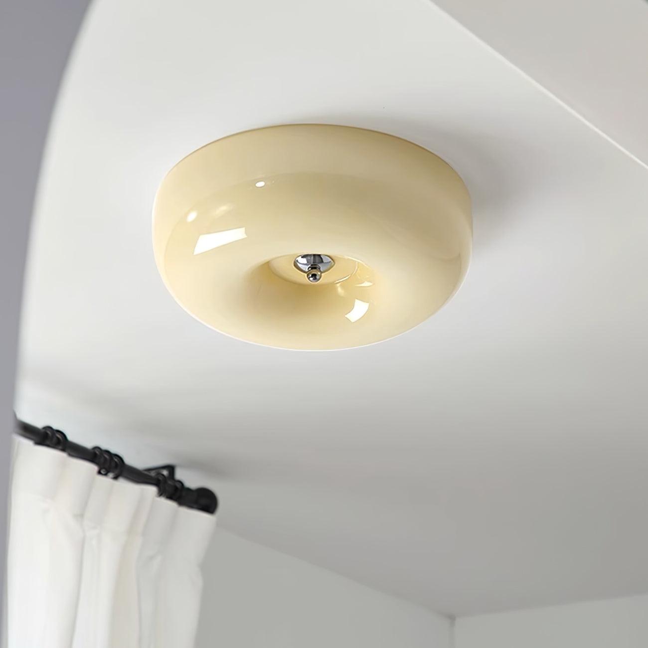 Plafondlamp Glas Swirl Metaal Wit Koffie Beige Woonkamer Slaapkamer LED 3000K 4000K 6000K Ø32 Ø40 Ø46cm Plafonnière Dimbaar
