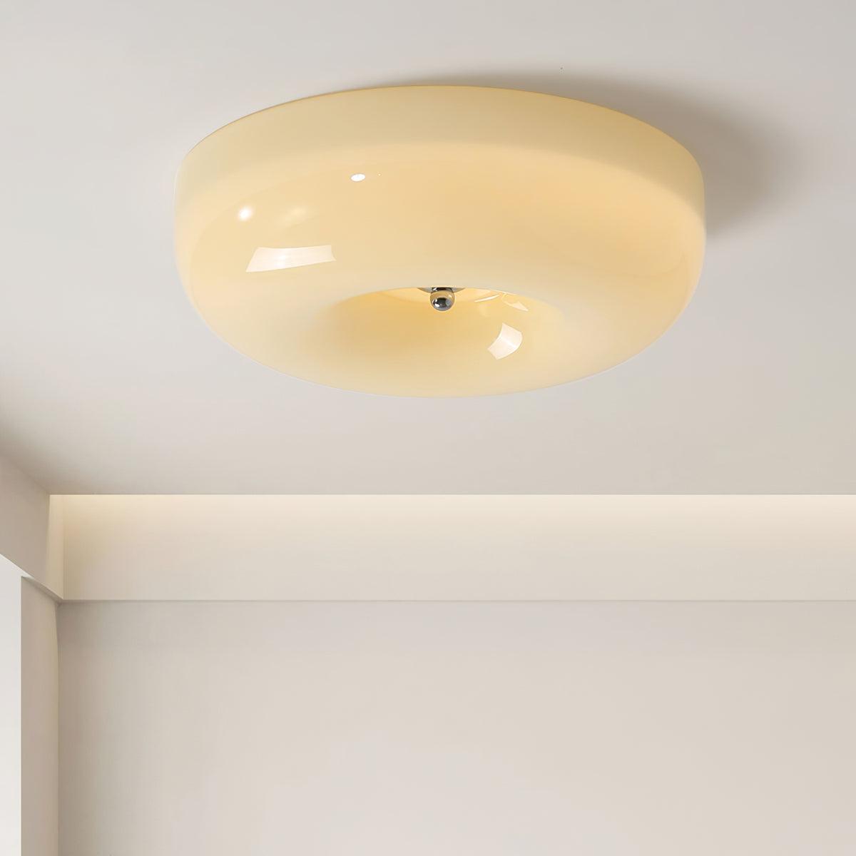 Plafondlamp Glas Swirl Metaal Wit Koffie Beige Woonkamer Slaapkamer LED 3000K 4000K 6000K Ø32 Ø40 Ø46cm Plafonnière Dimbaar
