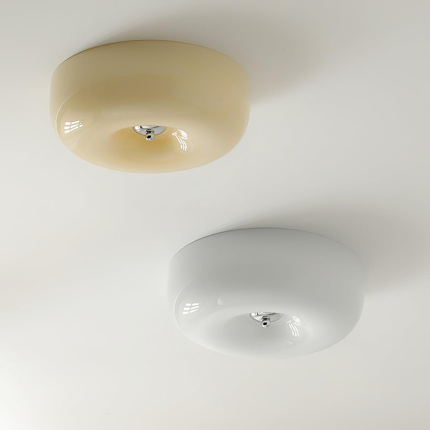 Plafondlamp Glas LED Metaal Wit Woonkamer Slaapkamer Hal Ronde Glazen Plafonnière Moderne Ceiling Light