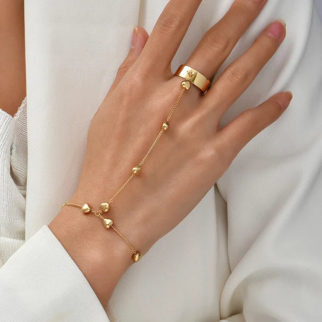 Goudkleurig Sieradenset met Handharnas Detail Luxe