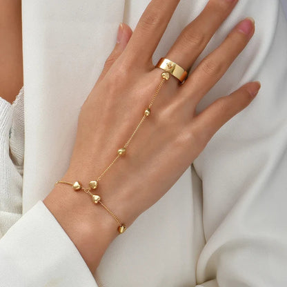 Gouden Armband met Ring Verstelbaar Elegant Design