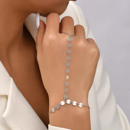 Gouden Armband met Ring Verstelbaar Elegant Design