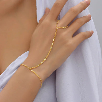 Goudkleurige Sieradenset met Handharnas en Ketting