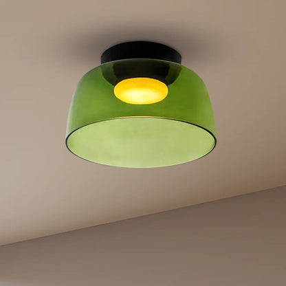 Design Glazen Plafondlamp met Gelaagde Structuur — Elegant Lichtspel voor Eetkamer, Woonkamer en Slaapkamer