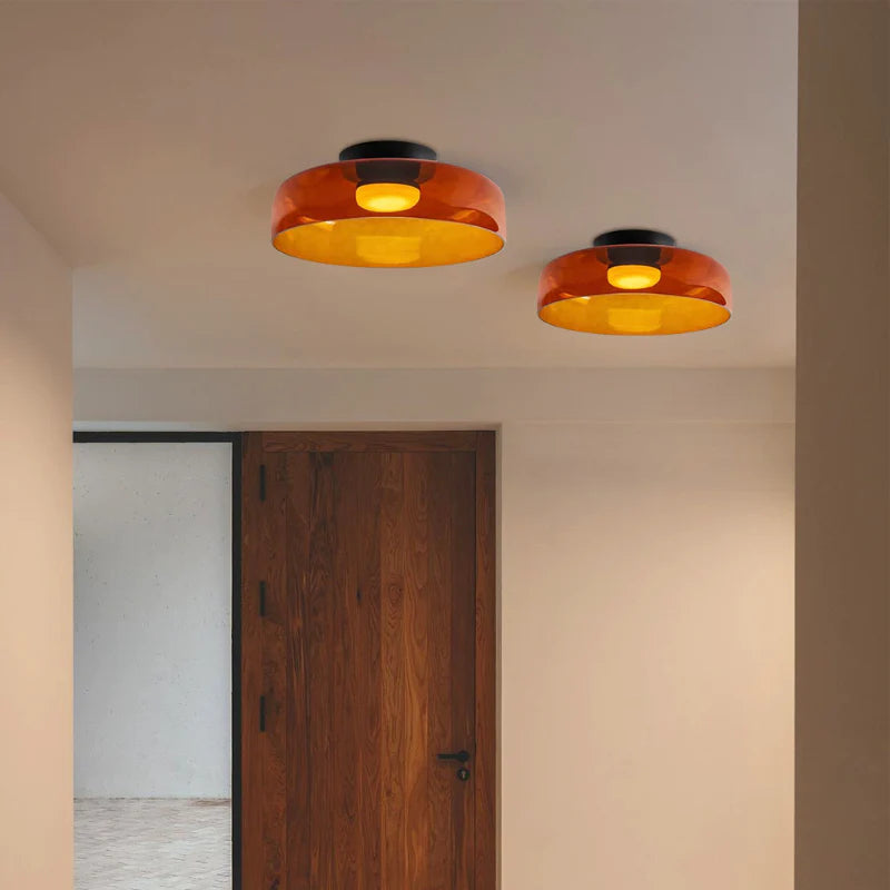Design Glazen Plafondlamp met Gelaagde Structuur — Elegant Lichtspel voor Eetkamer, Woonkamer en Slaapkamer