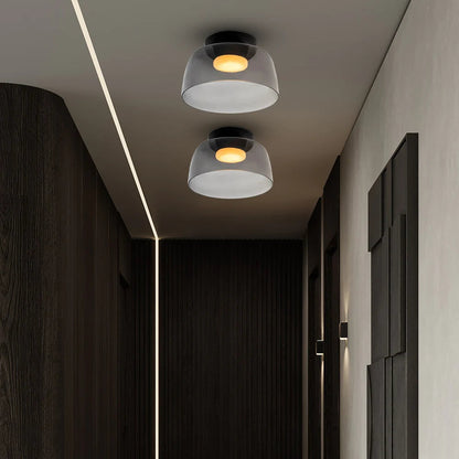 Design Glazen Plafondlamp met Gelaagde Structuur — Elegant Lichtspel voor Eetkamer, Woonkamer en Slaapkamer