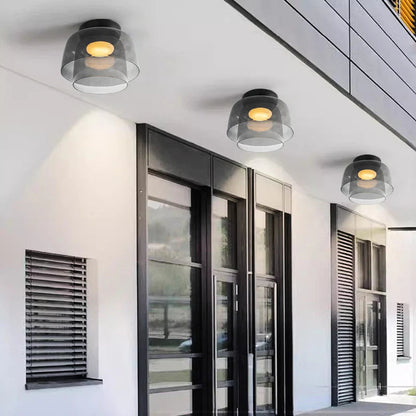 Design Glazen Plafondlamp met Gelaagde Structuur — Elegant Lichtspel voor Eetkamer, Woonkamer en Slaapkamer