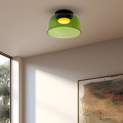 Design Glazen Plafondlamp met Gelaagde Structuur — Elegant Lichtspel voor Eetkamer, Woonkamer en Slaapkamer