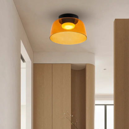 Design Glazen Plafondlamp met Gelaagde Structuur — Elegant Lichtspel voor Eetkamer, Woonkamer en Slaapkamer
