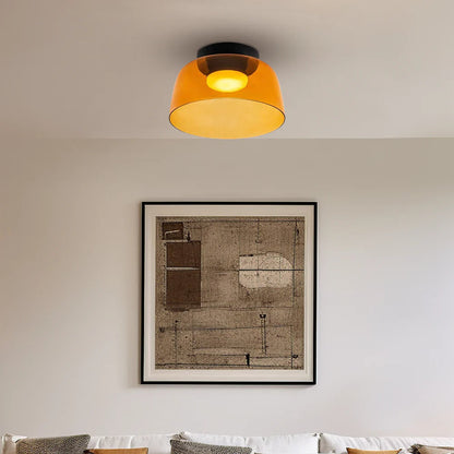 Design Glazen Plafondlamp met Gelaagde Structuur — Elegant Lichtspel voor Eetkamer, Woonkamer en Slaapkamer