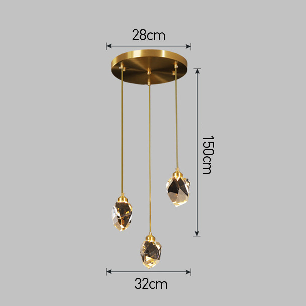 Hanglamp Glas Metaal Goud Verstelbaar Eettafel Woonkamer Keukeneiland Druppelvorm Designlamp Sfeerverlichting