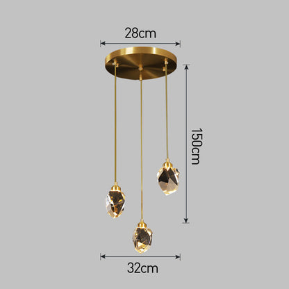 Hanglamp Glas Metaal Goud Verstelbaar Eettafel Woonkamer Keukeneiland Druppelvorm Designlamp Sfeerverlichting