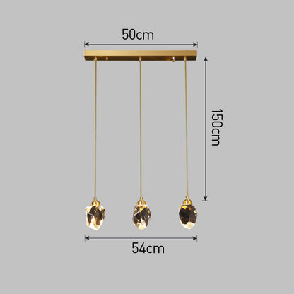 Hanglamp Glas Metaal Goud Verstelbaar Eettafel Woonkamer Keukeneiland Druppelvorm Designlamp Sfeerverlichting