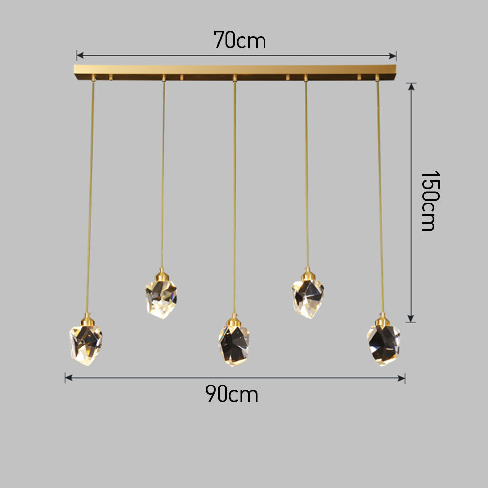 Hanglamp Glas Metaal Goud Verstelbaar Eettafel Woonkamer Keukeneiland Druppelvorm Designlamp Sfeerverlichting