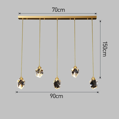 Hanglamp Glas Metaal Goud Verstelbaar Eettafel Woonkamer Keukeneiland Druppelvorm Designlamp Sfeerverlichting
