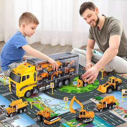 Bouwspeelgoed Set met Voertuigen en Gereedschap voor Kinderen vanaf 3 Jaar Educatief Creatief Constructie Speelgoed
