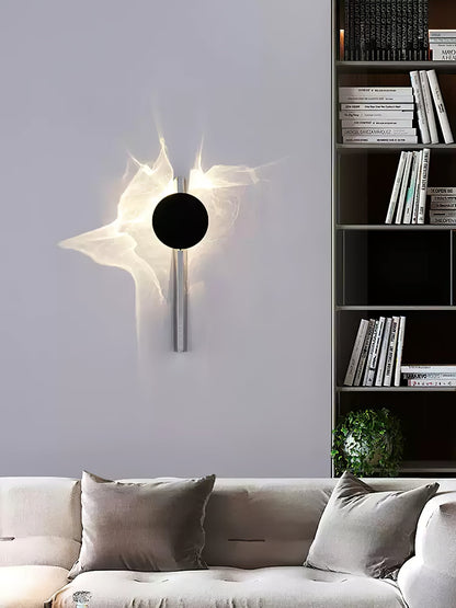 Kinetic Shadow Wandlamp Sculptuur met Verchroomde Schaduwprojectie