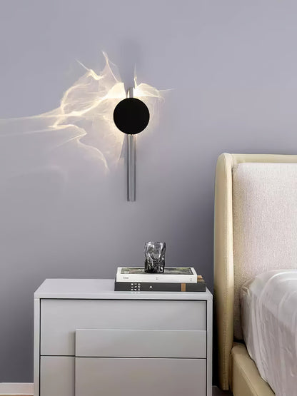 Kinetic Shadow Wandlamp Sculptuur met Verchroomde Schaduwprojectie