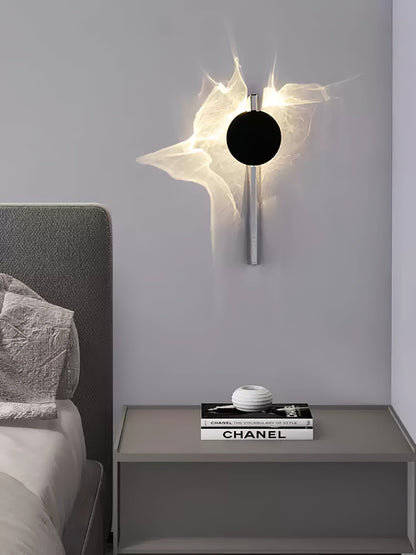 Kinetic Shadow Wandlamp Sculptuur met Verchroomde Schaduwprojectie