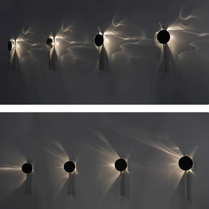 Kinetic Shadow Wandlamp Sculptuur met Verchroomde Schaduwprojectie