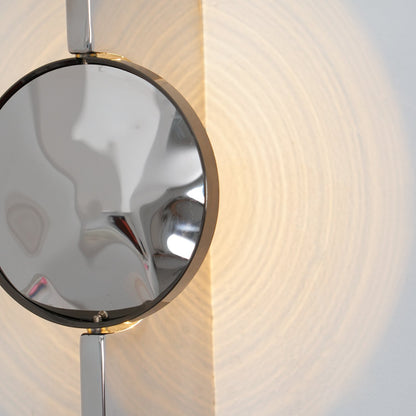 Kinetic Shadow Wandlamp Sculptuur met Verchroomde Schaduwprojectie