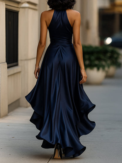 Crelia | Elegante Zwarte Lange Jurk Maxi met Avondomslag 4