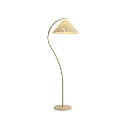 Geplooide Vloerlamp met Stoffen Kap – Modern Design Zwart Beige Groen Goud – 155cm Hoog E26/E27 – Dimbaar