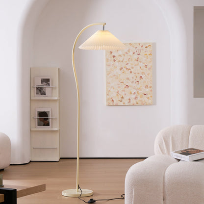Geplooide Vloerlamp met Stoffen Kap – Modern Design Zwart Beige Groen Goud – 155cm Hoog E26/E27 – Dimbaar