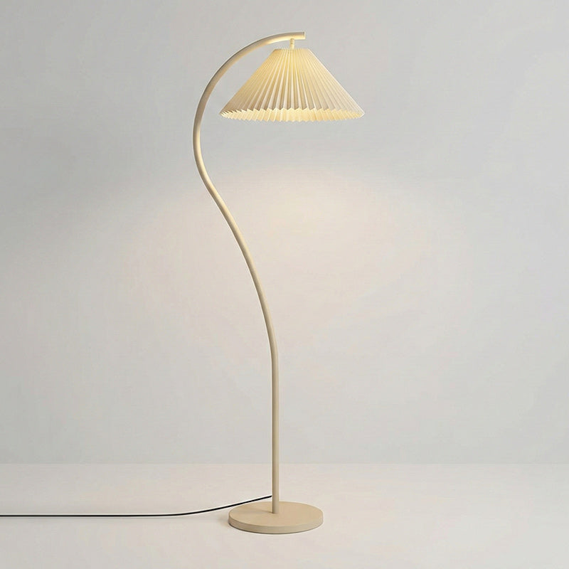 Geplooide Vloerlamp met Stoffen Kap – Modern Design Zwart Beige Groen Goud – 155cm Hoog E26/E27 – Dimbaar
