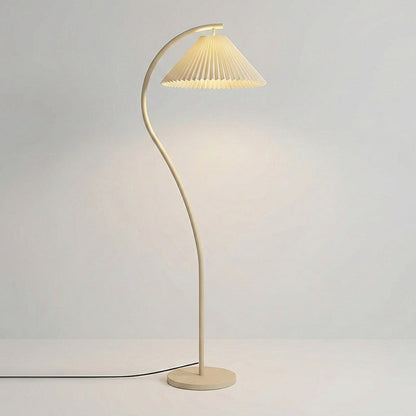 Geplooide Vloerlamp met Stoffen Kap – Modern Design Zwart Beige Groen Goud – 155cm Hoog E26/E27 – Dimbaar