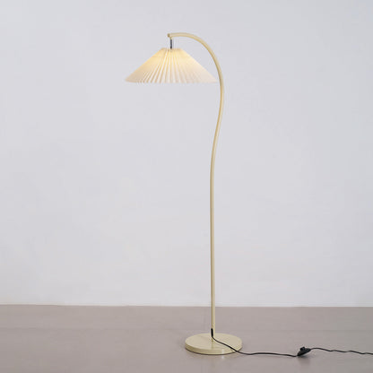 Geplooide Vloerlamp met Stoffen Kap – Modern Design Zwart Beige Groen Goud – 155cm Hoog E26/E27 – Dimbaar