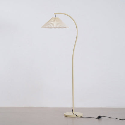 Geplooide Vloerlamp met Stoffen Kap – Modern Design Zwart Beige Groen Goud – 155cm Hoog E26/E27 – Dimbaar