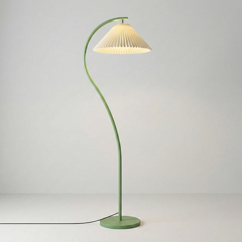 Geplooide Vloerlamp met Stoffen Kap – Modern Design Zwart Beige Groen Goud – 155cm Hoog E26/E27 – Dimbaar