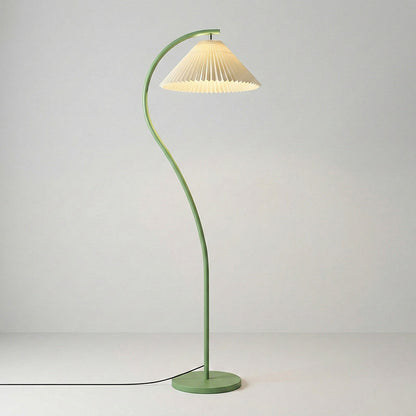Geplooide Vloerlamp met Stoffen Kap – Modern Design Zwart Beige Groen Goud – 155cm Hoog E26/E27 – Dimbaar
