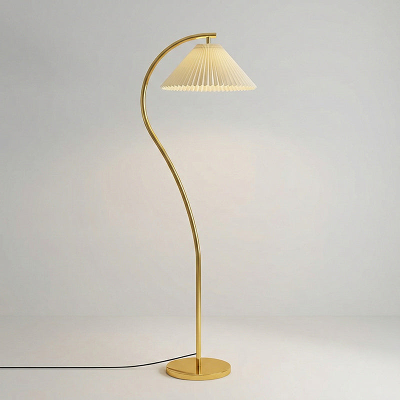 Geplooide Vloerlamp met Stoffen Kap – Modern Design Zwart Beige Groen Goud – 155cm Hoog E26/E27 – Dimbaar