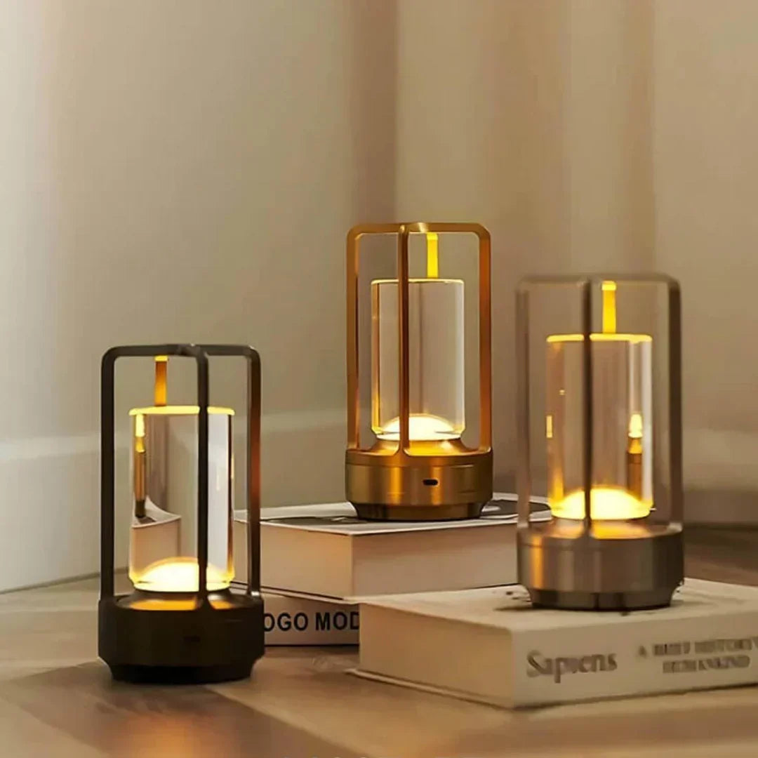 Elegante Tafellamp Kristalglas Dimbaar 3 Lichtinstellingen Oplaadbaar 18 Uur Batterij Draadloos 2600mAh Voor Woonkamer Slaapkamer Kantoor Buiten