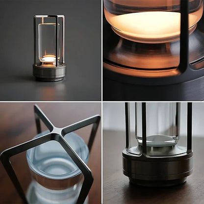 Elegante Tafellamp Kristalglas Dimbaar 3 Lichtinstellingen Oplaadbaar 18 Uur Batterij Draadloos 2600mAh Voor Woonkamer Slaapkamer Kantoor Buiten