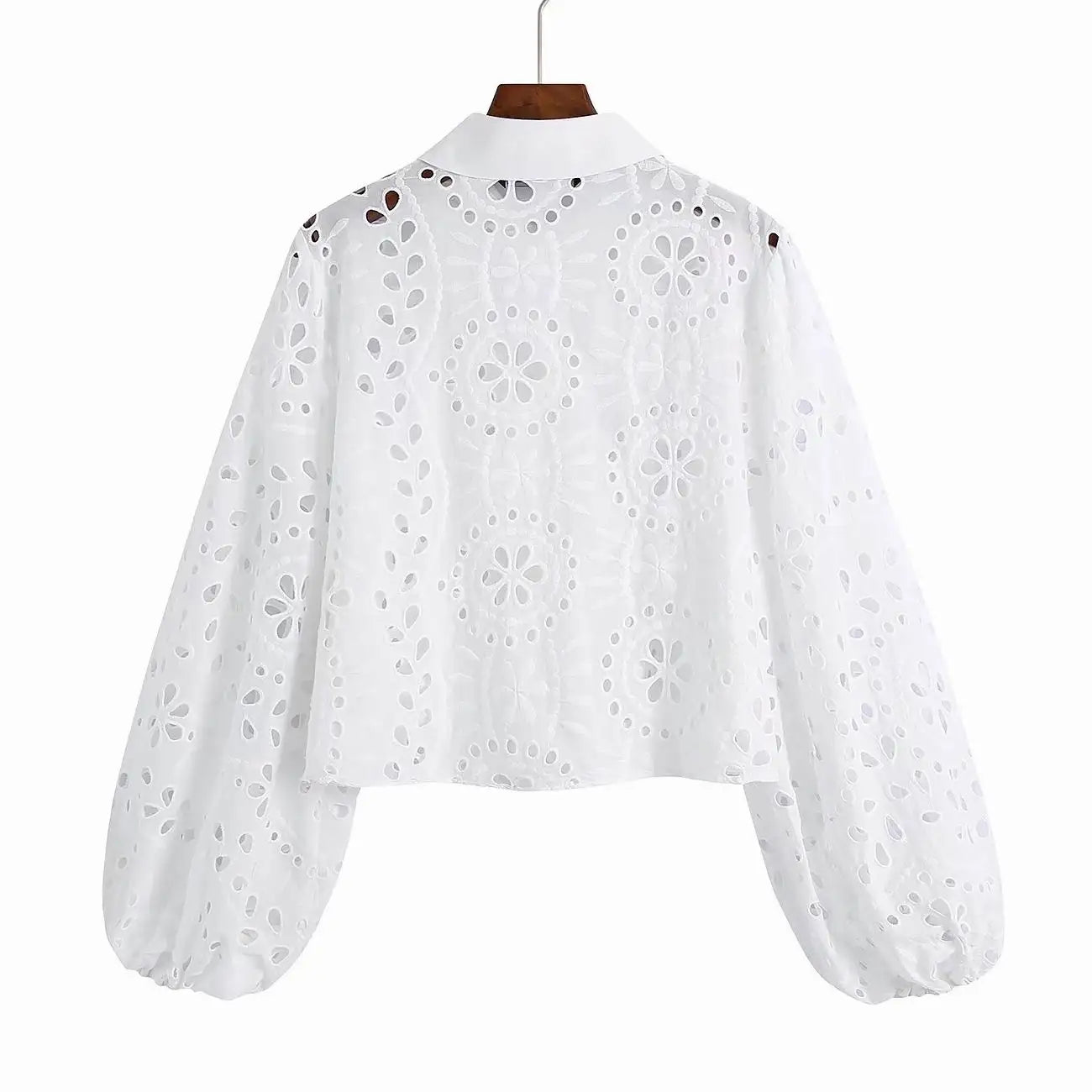 Vrouwelijke Kanten Blouse met Borduurwerk