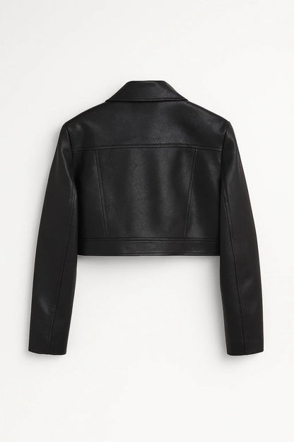 Dames Biker Jas Kort Model met Rits Stoer
