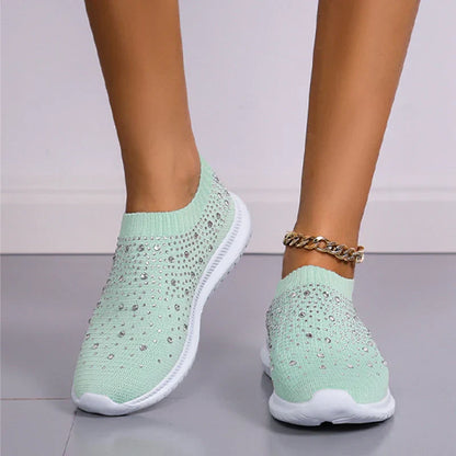 Lederen Sneakers Crystal Detail Comfortabel