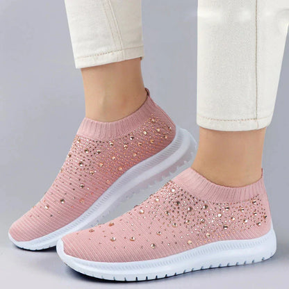 Lederen Sneakers Crystal Detail Comfortabel