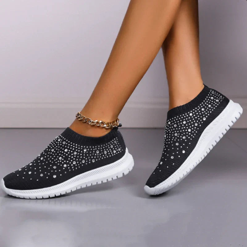 Lederen Sneakers Crystal Detail Comfortabel - StudioMarella
