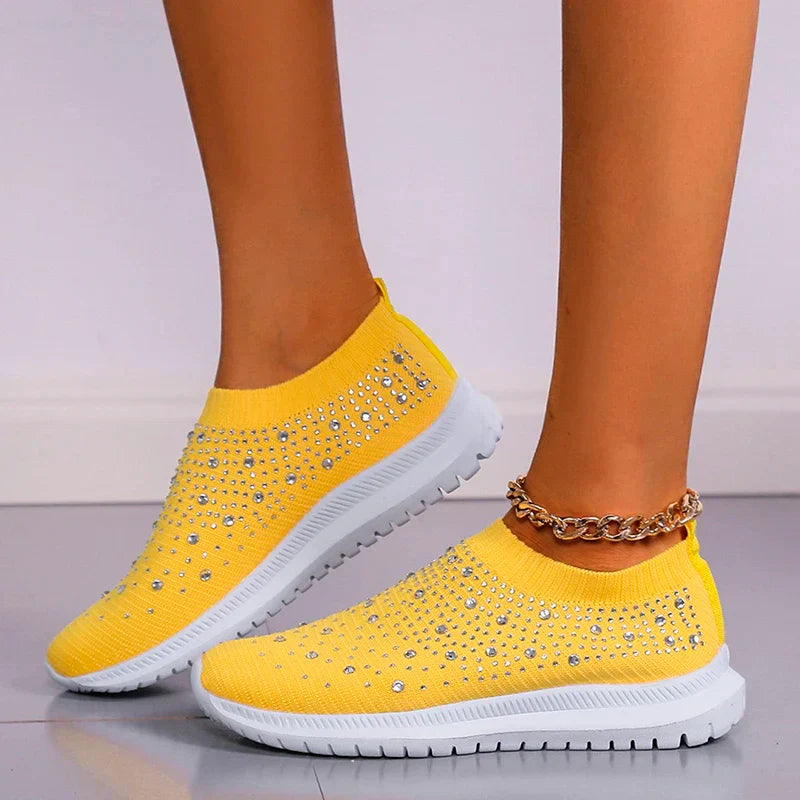 Lederen Sneakers Crystal Detail Comfortabel