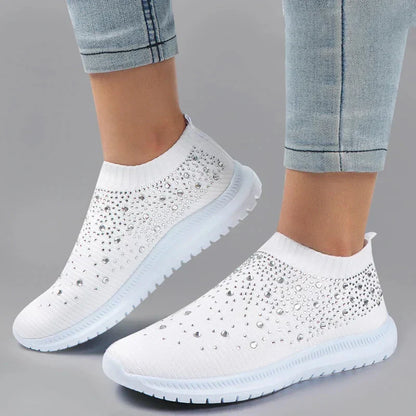 Lederen Sneakers Crystal Detail Comfortabel