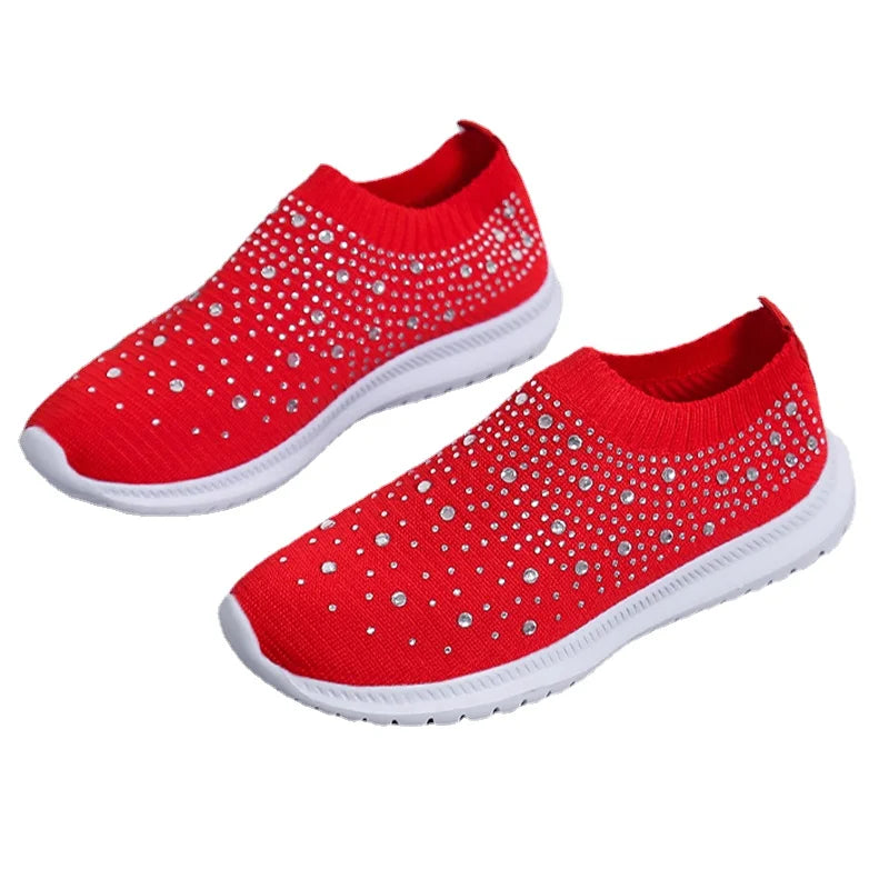 Lederen Sneakers Crystal Detail Comfortabel