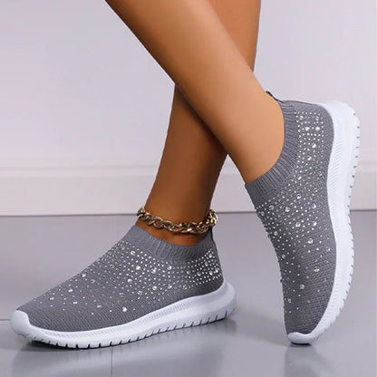 Lederen Sneakers Crystal Detail Comfortabel