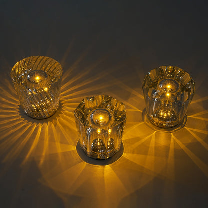Diamant Kristal Tafellamp met Ingebouwde Accu – Draadloos & Dimbaar – Ø 8,2 cm × H 9 cm