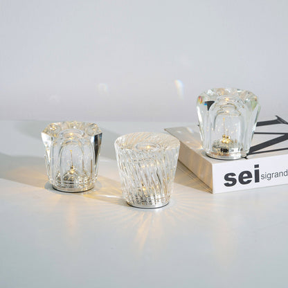 Diamant Kristal Tafellamp met Ingebouwde Accu – Draadloos & Dimbaar – Ø 8,2 cm × H 9 cm